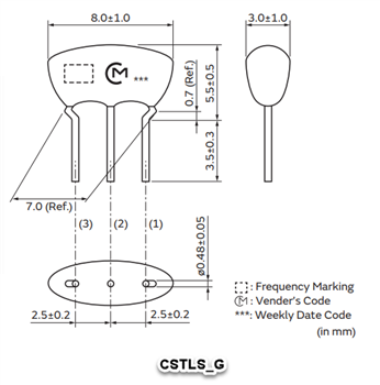 机械图纸 - Murata CSTLS CERALOCK™谐振器